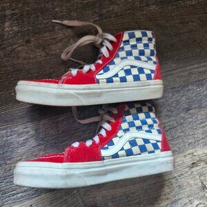 Fun red, white, and blue Vans Kids size 13.5